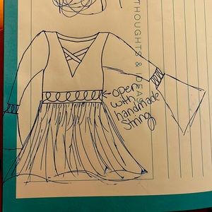 This dress coming next in a beautiful blue with pink or red accents! Stay tuned!